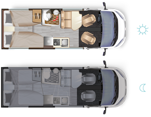 Bobiler Dreamer D68 UP Saphir - Innredning